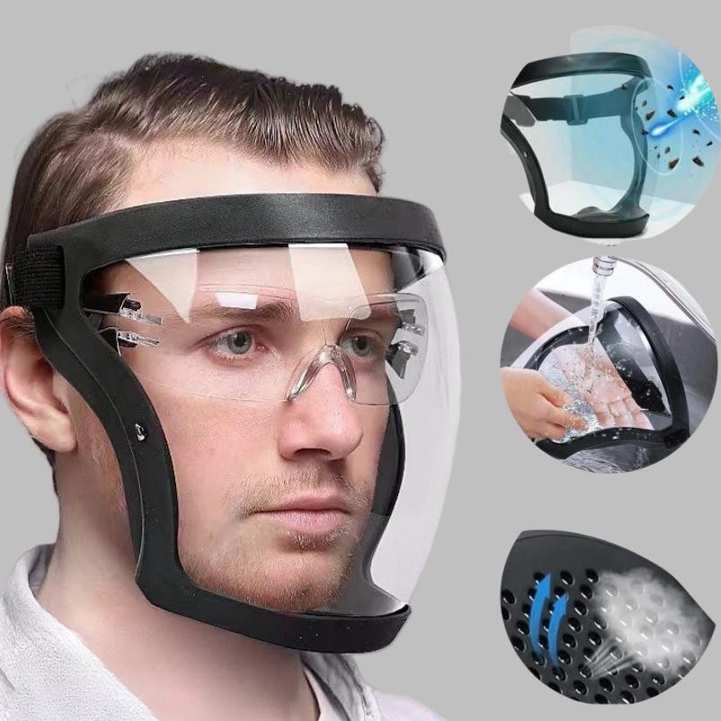 WN UV400  Masker FACE Full Face Shield Transparan Masker | Hitam Protector Masker
