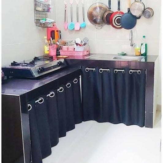 Baru Gorden Kolong Dapur Bahan Blackout Polos Premium