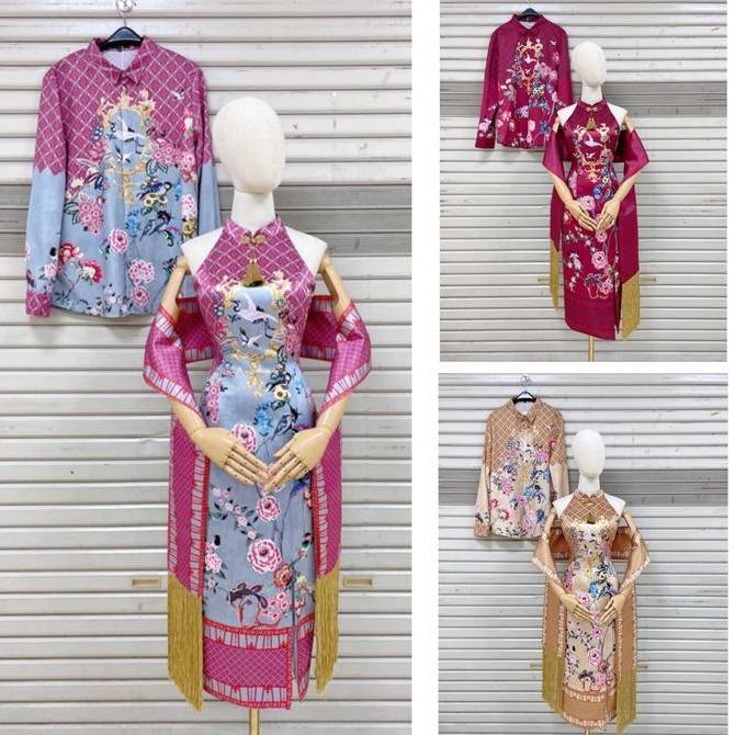 || MONICA / Couple dress cheongsam gold pink merah maroon set baju sangjit ws02 ||~~~