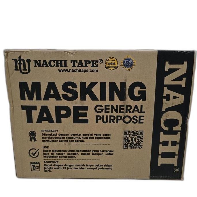 

ready Masking tape/Lakban kertas Nachi 2inch 48mm x 18mtr (min 1dus =48roll)