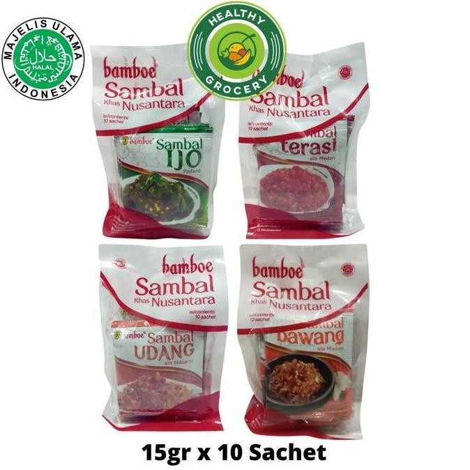 

] Bamboe Sambal Udang Ala Sidoarjo 15gr x 10Pcs / Sambal Bawang / Sambal Terasi / Sambal Ijo Padang