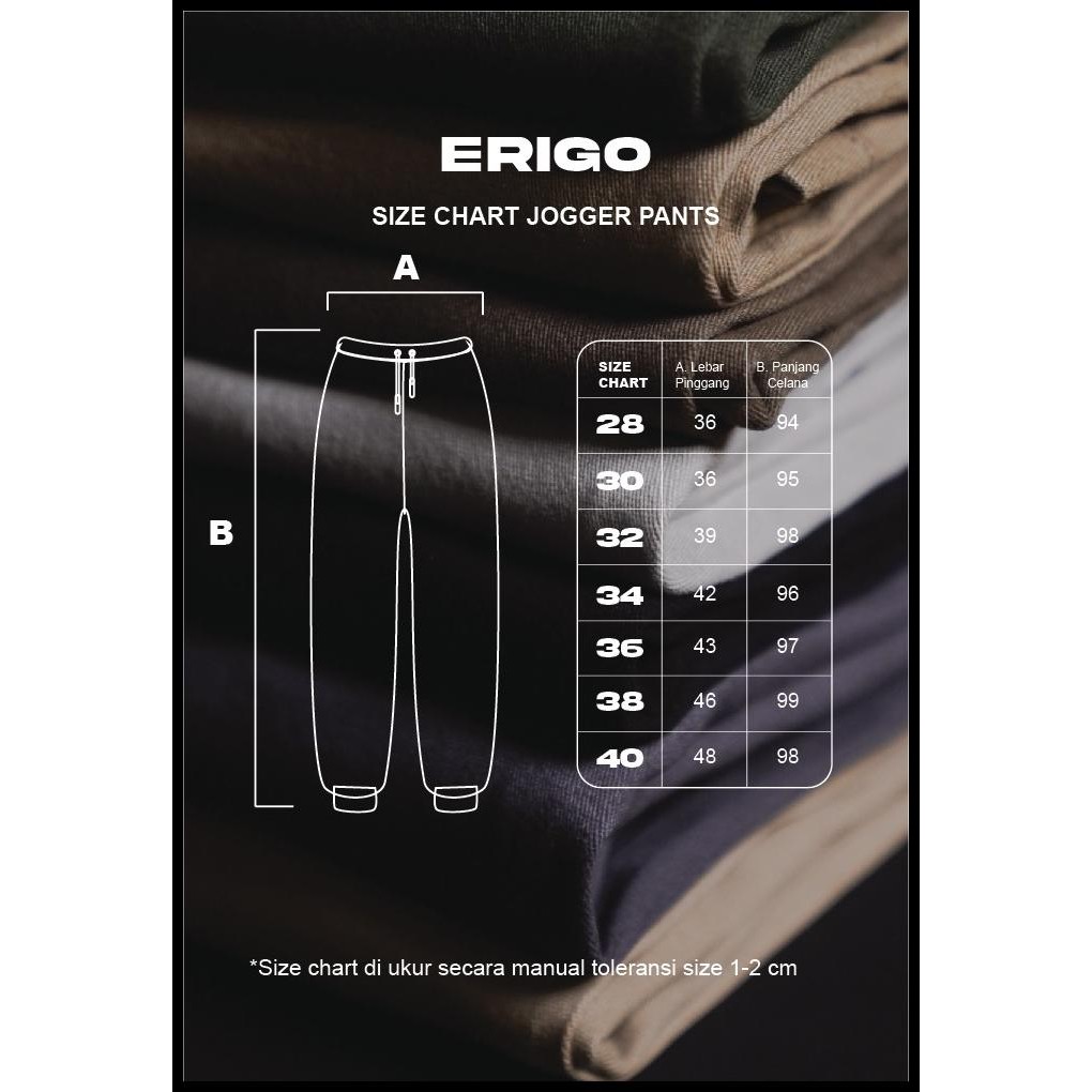 Celana Unisex Erigo Jogger Pants Adley Katun Olive Original Best Seller