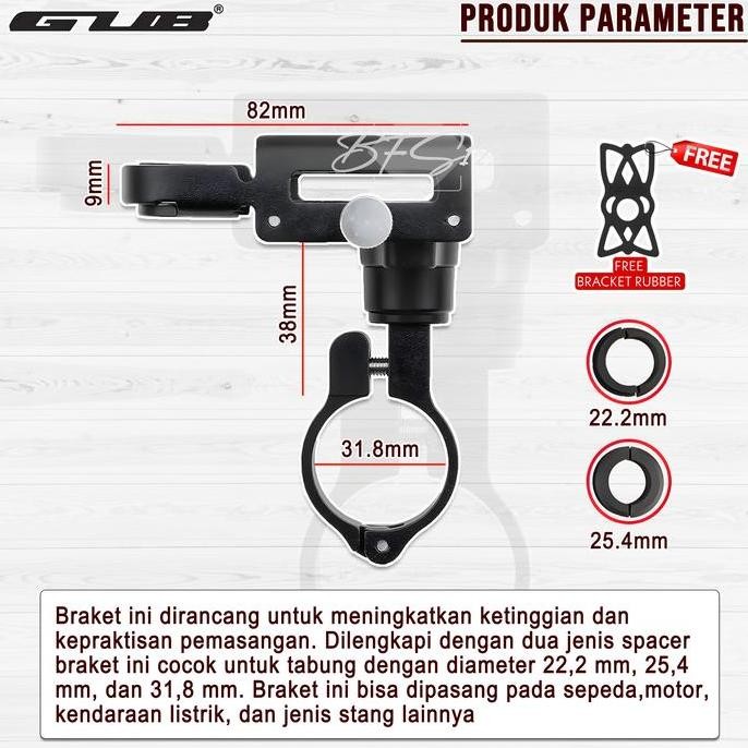 Gub P30 Phone Holder + Bracket Spion Motowolf Original