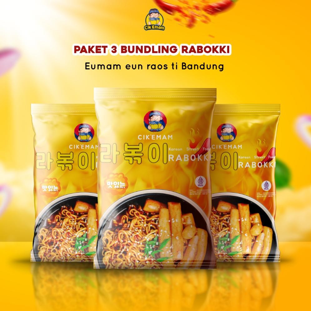 

CikEmam - Paket Rabokki ( 3 Pcs ) - Makanan Khas Korea - Pedas - Halal Cikemam