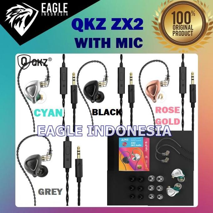 sale qkz zx2 1dd dynamic in-ear earphone hifi bass with mic