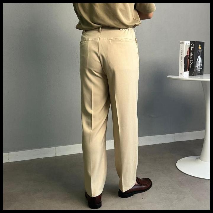 Rei Pants In Cream By Kaupe - Celana Bahan Pria Highwaist Casual Original Best Seller