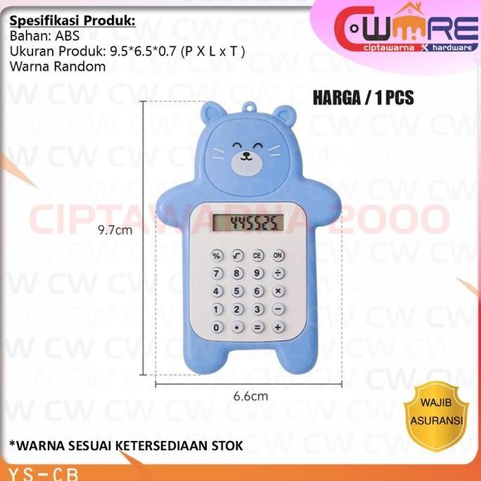 

Buruan serbu] Kalkulator Mini 8 Digit Portable Motif Beruang Calculator Travel YS