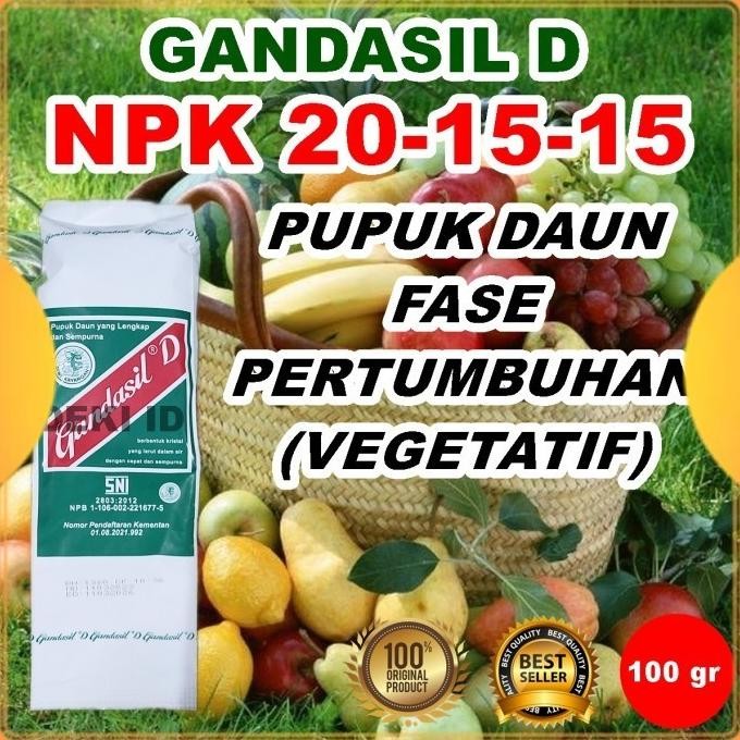 

Terlaris Gandasil D 100Gr Pupuk Daun Npk Majemuk Nutrisi Pertumbuhan Tanaman