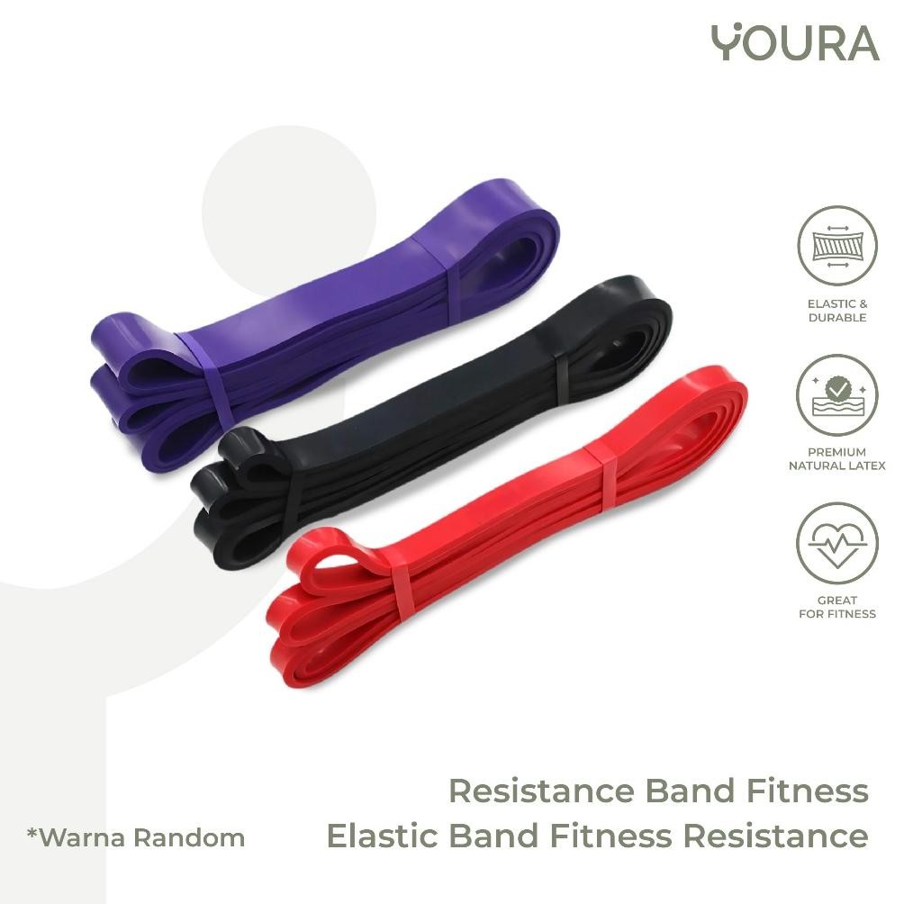 YOURA - Resistance Band Panjang Pilates / Karet Fitness Gym Yoga Stretch Elastis Premium Alat Olahra