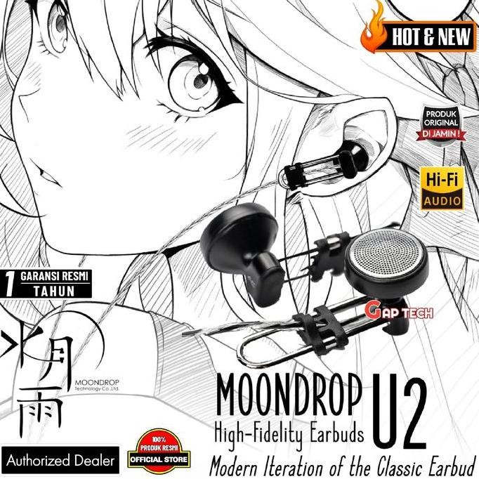sale moondrop u2 / u-2 / u 2 high fidelity 14.8mm dynamic driver ear/ earphone