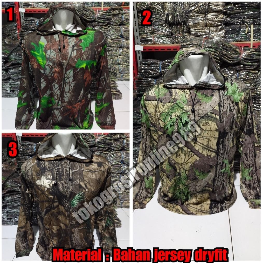 Kaos berburu bahan jersey dryfit