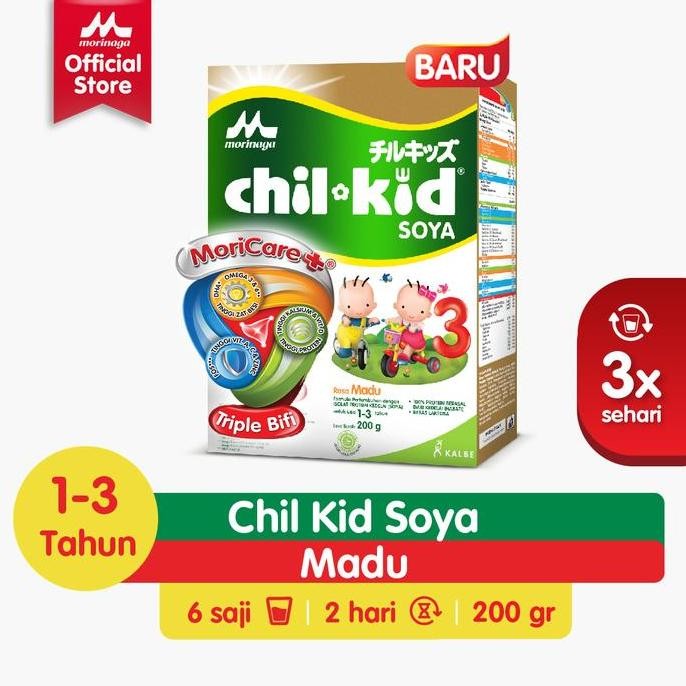 

BARU MORINAGA CHIL KID SOYA SUSU PERTUMBUHAN ANAK USIA 1-3 TAHUN MADU 200G