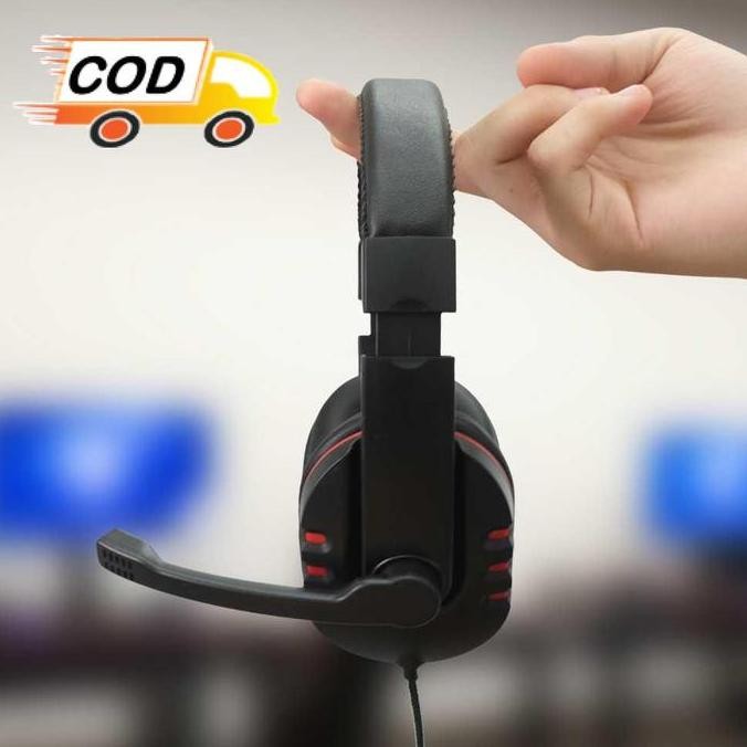 BARU HEADSET HEADPHONE GAMING DENGAN MIC KEREN KEDAP SUARA JERNIH KABEL LENTUR AWET