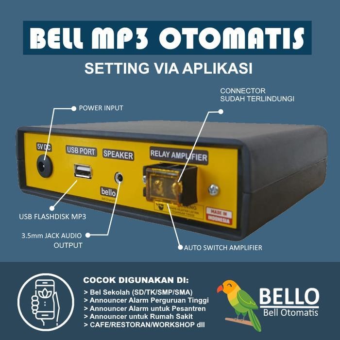 Promo Bel Otomatis Sekolah Mp3 Bello Seri Aa40W Wifi+Android Original Dan Terpercaya