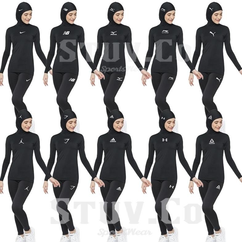 PROMO STELAN PAKAIAN OLAHRAGA MANSET BASELAYER LENGAN PANJANG JARI LONGSLEEVE THUMBHOLE LEGGING PANJ