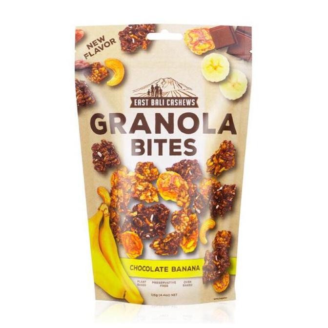 

Baru East Bali Cashews Granola Bites Chocolate Banana 125Gr (Terbaru) - Cho