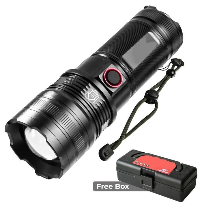 Senter Tangan Zoom In Out Led Max Power Mx - B702 Led Super Terang Cahaya Putih Jarak Jauh 2000 Mete