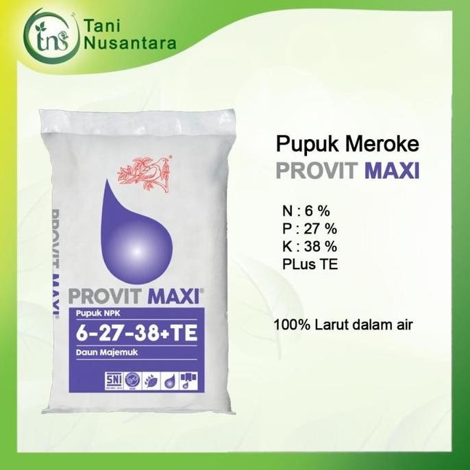

Terlaris Pupuk Tanaman Meroke Npk Majemuk Provit Maxi Water Soluble - Kemasan Pabrik 500Gr