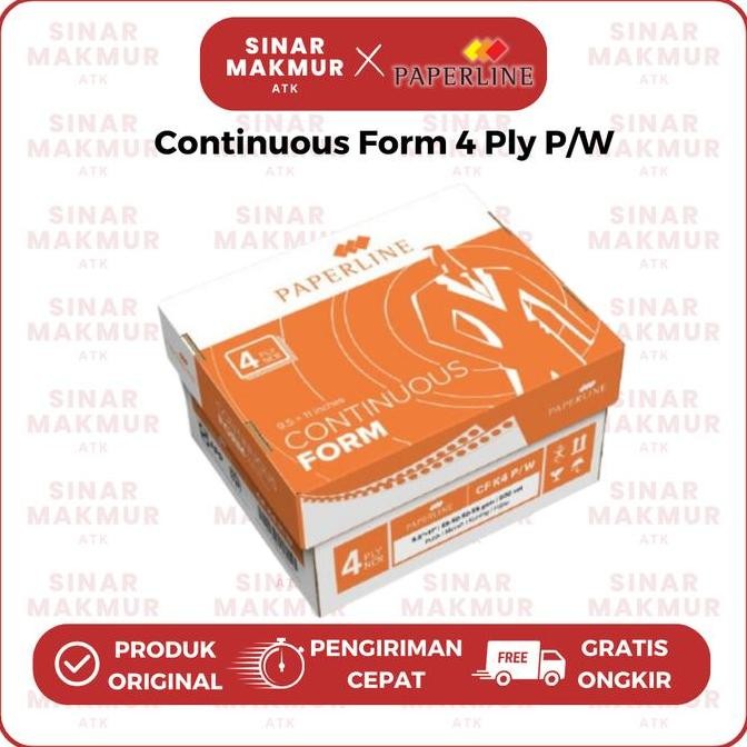 

TERBARU - Continuous Form/Kertas Komputer 9.5x11 4 Ply/K4 W Paperline (Dus)