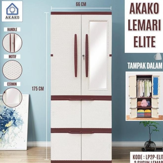 JUMBO - LEMARI PAKAIAN PLASTIK GANTUNGAN AKAKO ELITE SUSUN 2