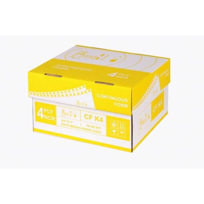

Continuous Form 9,5 x 11 4 ply NCR Hi Print ( isi 500 sheets)