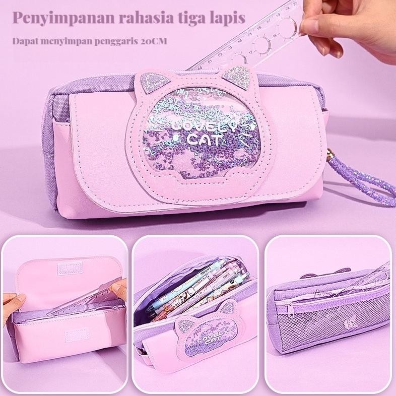 

Ready Multifunction Pencil Case Cute Organizer Tempat Pensil Cartoon Quicksand Animal Kotak Tempat Pensil Cute Organizer