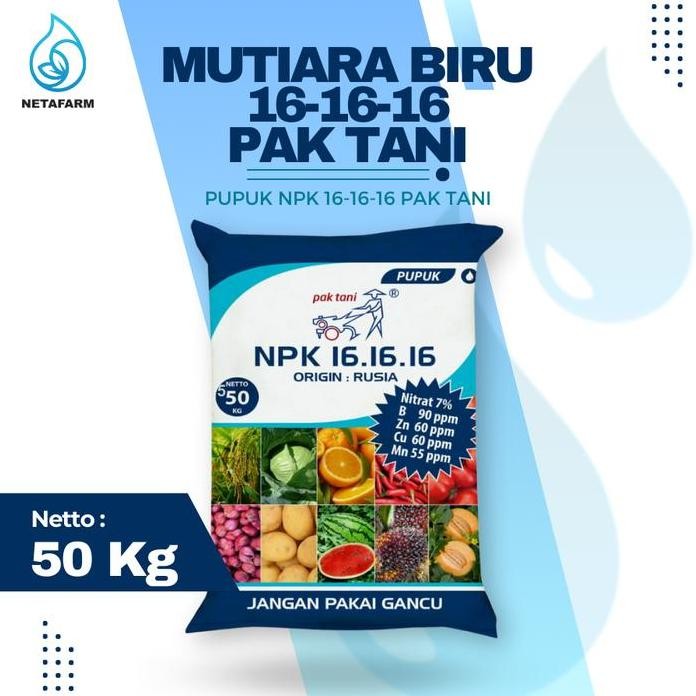 

Terlaris Pupuk Npk Pak Tani Mutiara Biru 16-16-16 Penyubur Tanaman 50 Kg
