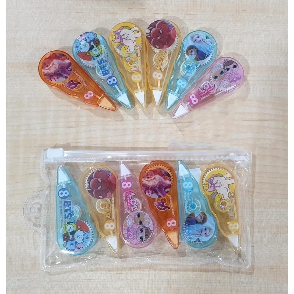 

Ready Correction Tape 1 Set Isi 6 / Tipex Kertas Murah 24 Meter / Tip Ex / Tipe X