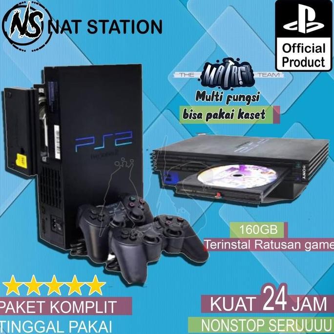 BEBAS ONGKIR - PS2 FAT 160GB NA MATRIX MULTI FUNGSI BISA PAKAI KASET