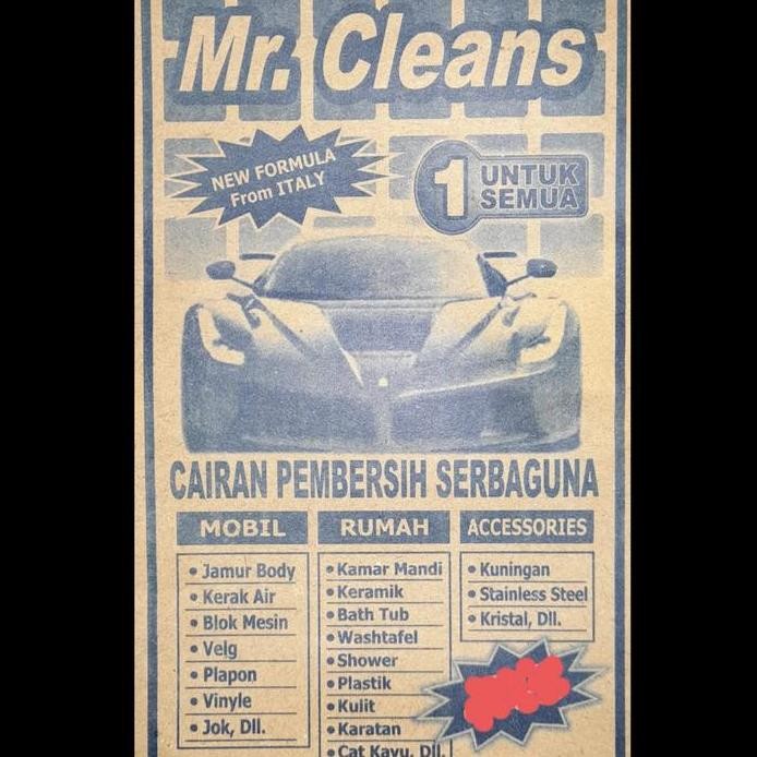ready Pembersih Keramik Serba Guna (Mobil, Rumah, Accessories) Mr Cleans