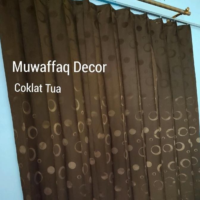 baru Gorden polkadot model plisket tipe cantolan kawat Gorden pintu/kaca minimalis gorden jendela Hi