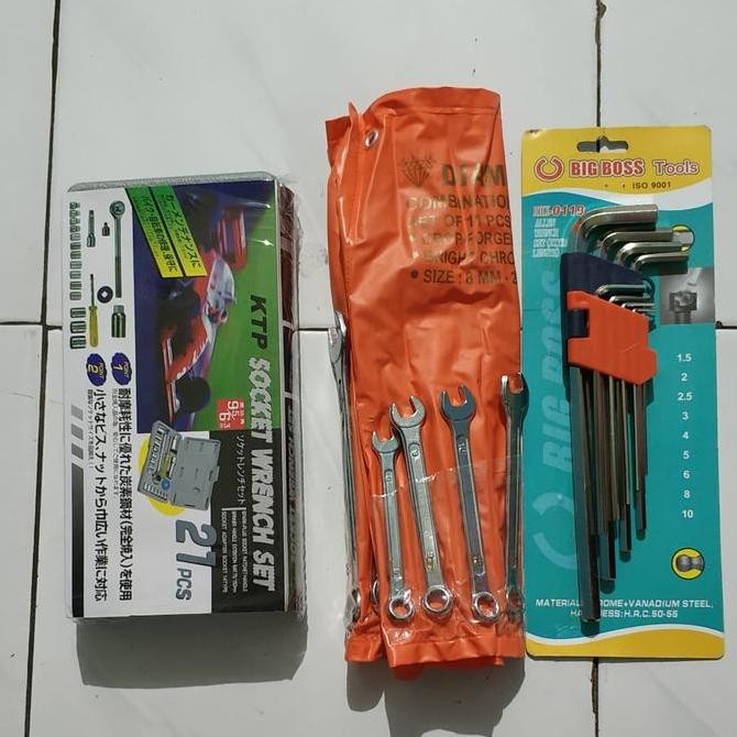 Tool Set Bengkel - Kunci Perkakas Motor - Kunci Paket 3 Set Murah