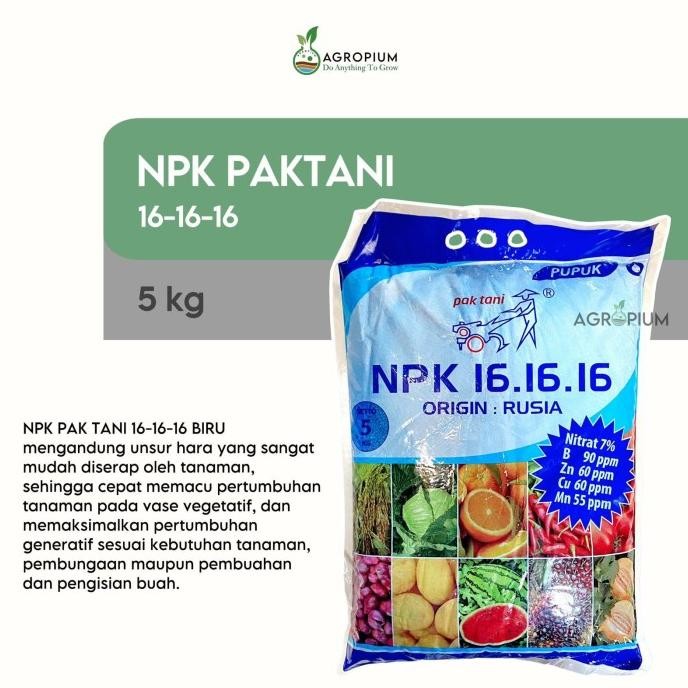

Terlaris Pupuk Npk 16-16-16 Biru Origin Rusia 5 Kg Kemasan Pabrik Pak Tani