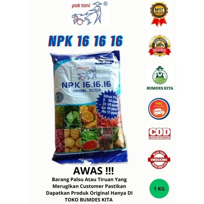 

Terlaris Npk 16 16 16 Pak Tani Biru 1Kg Original