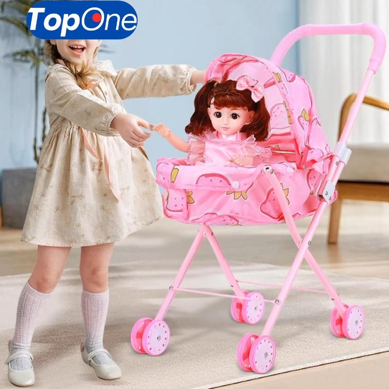 Mainan Stroller Bayi Mainan Kereta Dorong Bayi Stroler Mainan Anak Perempuan Dengan Suara