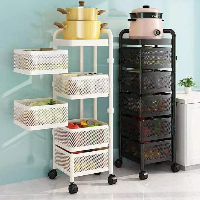 TERBARU - Rak Dapur Kamar Mandi Susun Multifungsi / Rak Troli Putar Serbaguna