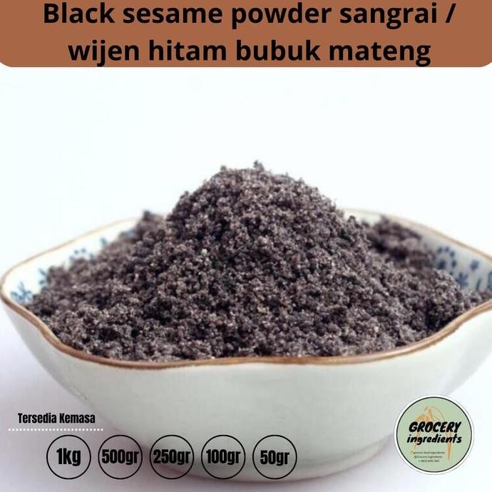 

Terlaris Black Sesame Powder Sangrai 500Gram / Wijen Hitam Bubuk Mateng