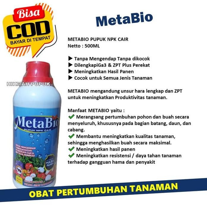 

Terlaris Promo Pupuk Tomat Saat Berbunga Npk Metabio 500 Ml Buah Tomat Tumbuh Sehat Dan Berbuah Lebat/Pupuk Untuk Memperbesar Buah Tomat Ampuh
