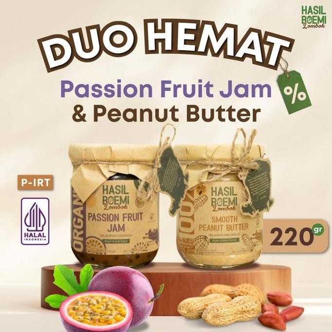 

Produk Baru!! Paket Passion Fruit Jam & Peanut Butter (Organik) - Selai Buah Markisa & Selai Kacang Tanah