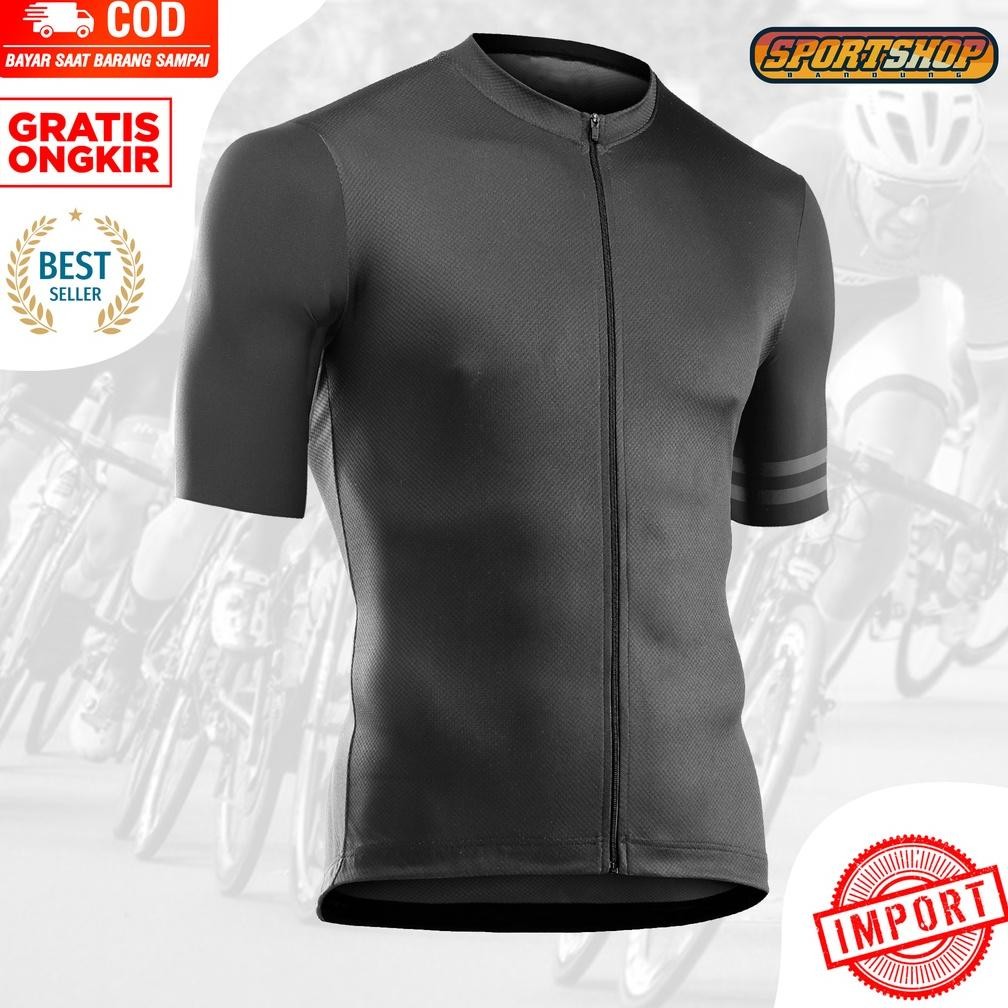 BAJU SEPEDA / JERSEY SEPEDA ROADBIKE AERO POLOS  POLOS / KAOS SEPEDA POLOS - HITAM AST