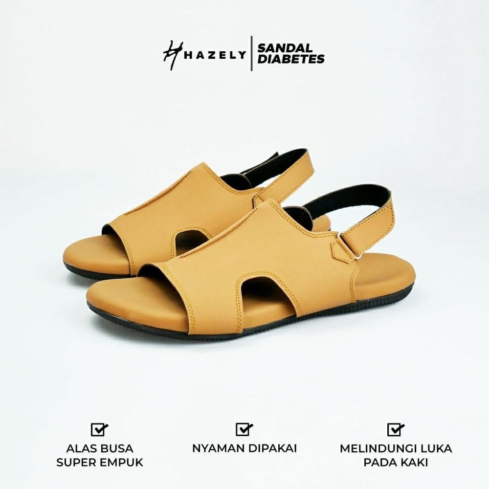 Terlaris Hazely - Sandal Kesehatan Diabetes Super Empuk Sandal Kesehatan Pria Wanita Tali Belakang T