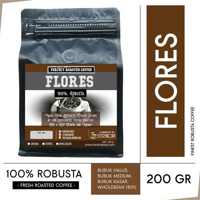 

SENTRA KOPI ROBUSTA FLORES 200 GRAM - BUBUK / BIJI - PREMIUM ROBUSTA COFFEE TERMURAH