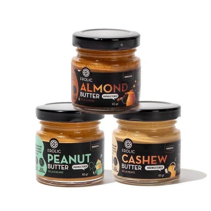 

Produk Baru!! FROLIC Natural Almond/Cashew/Peanut Butter Spread Selai Kacang Almond Mede Vegan/Unsweetened/Unsalted/Dairy Free/Smooth