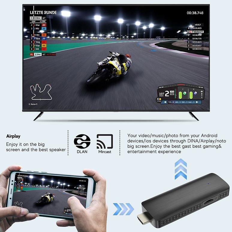 HJK TV Stick 4K Android Smart TV UHD 4K Android TV Stick Dolby DTS Sound Ram 4gb Rom 64gb Android Tv