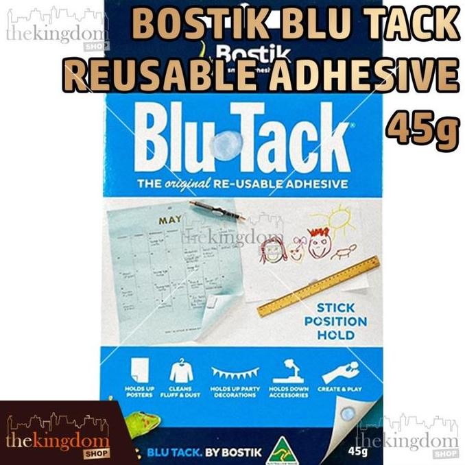

baru bostik blu tack reusable adhesive 45g glue white blue lem perekat