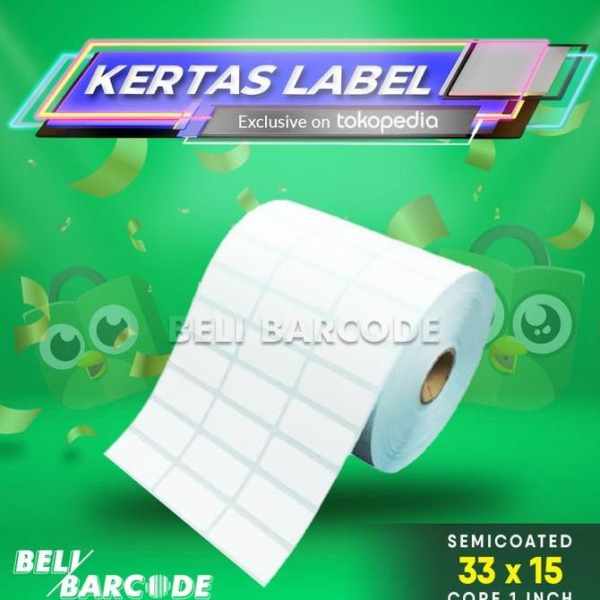 

new label bare semicoated 33x15 - 33 x 15 kertas stiker