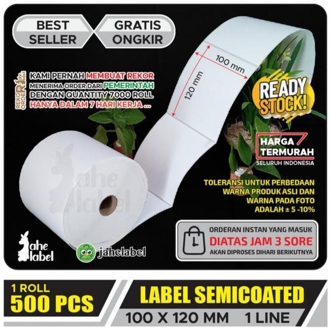 

new label stiker semicoted 100x120 mm label baee semicoted 100x120 mm isi 500 pcs