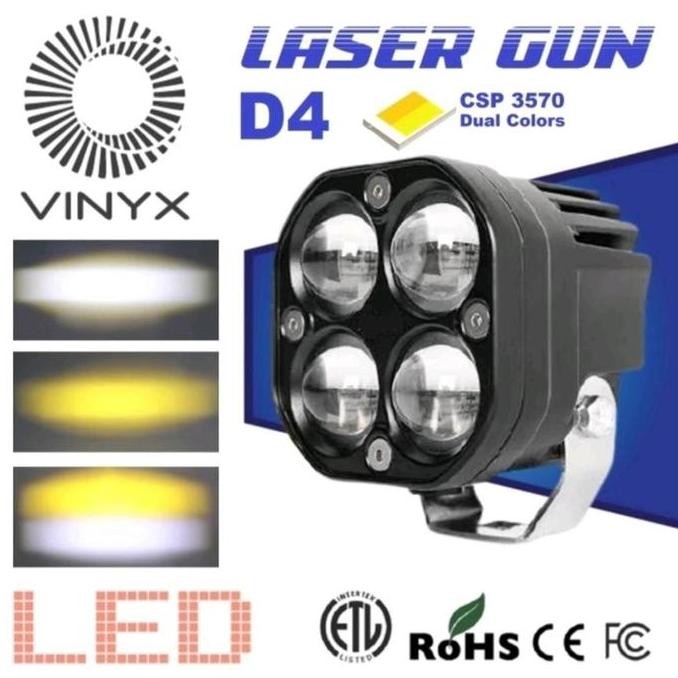 Car Light Led Lampu Laser 4 Mata Sorot Tembak Mobil Motor D4 Vinyx Baut
