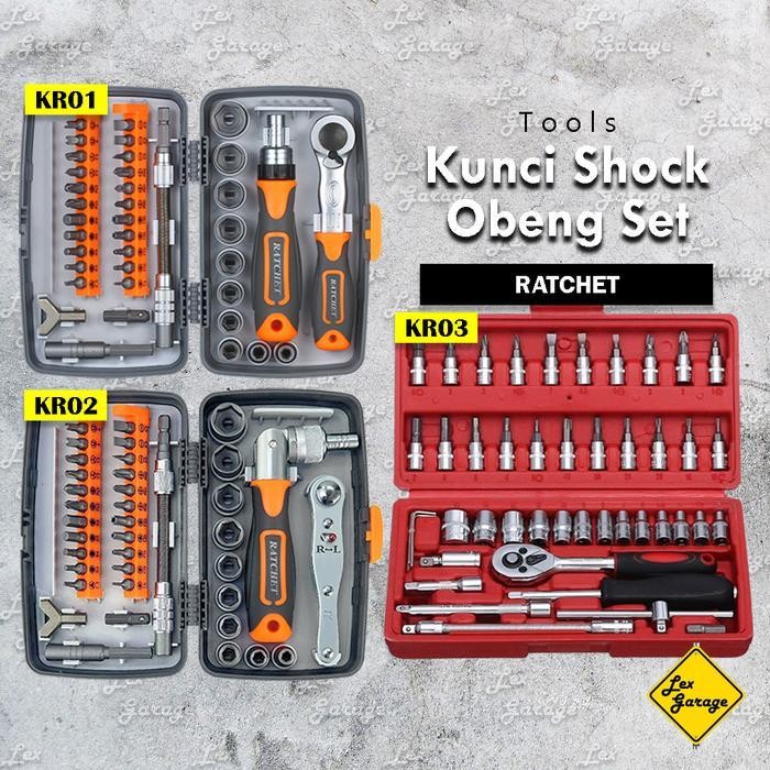 Kunci Shock Sok Socket Set Obeng Set Rachet Toolkit Premium Original Dan Terpercaya