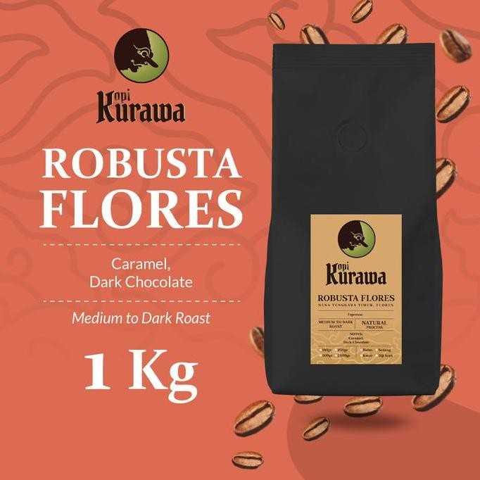 

Kopi Robusta Flores Bajawa Coffee Bean Roasted Beans Biji Bubuk 1Kg
